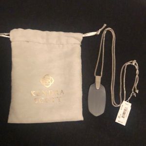 Kendra Scott Inez Silver Necklace - Slate Cats Eye